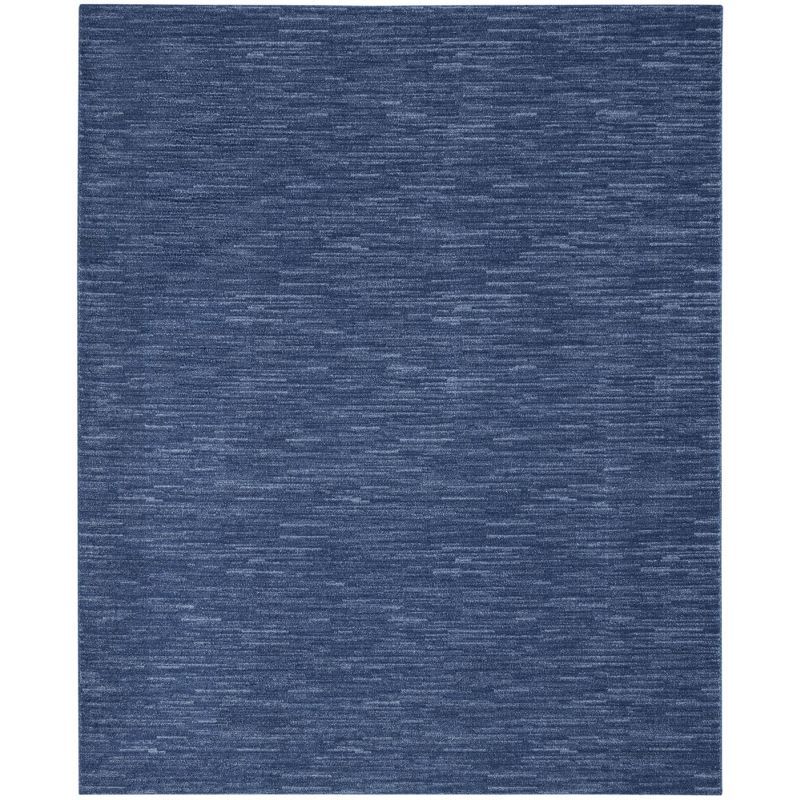 Navy Blue Solid Synthetic 8' x 10' Easy Care Rug