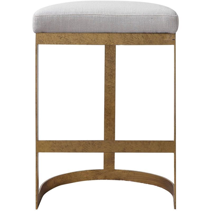 Ivanna 26" Gold Metal Counter Stool with Off-White Upholstery