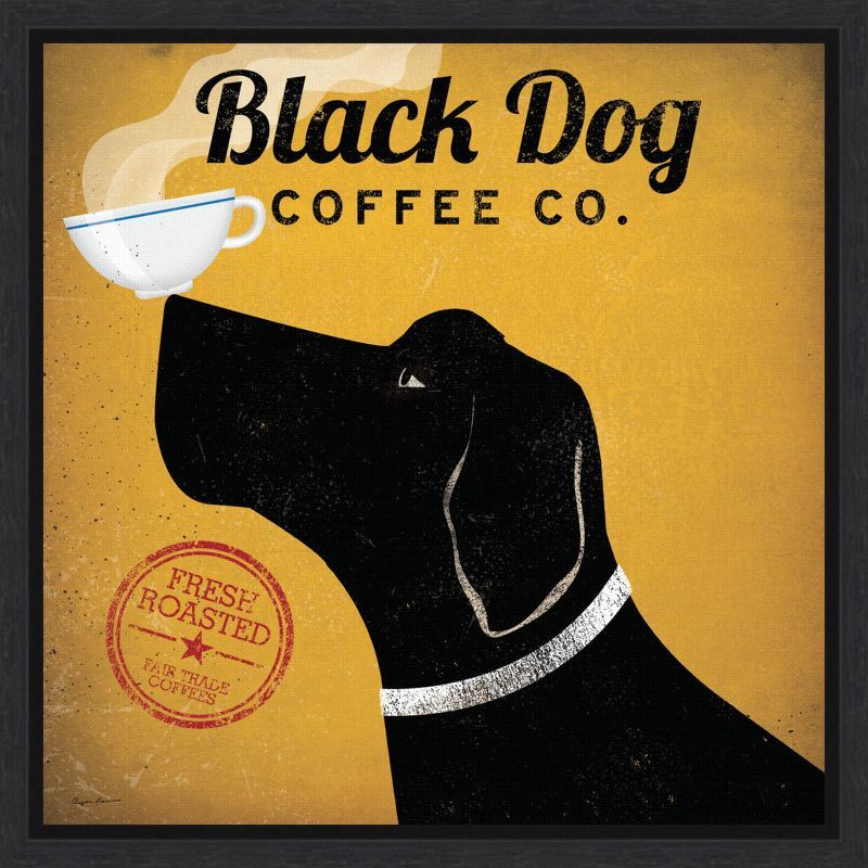 Black Dog Coffee Co. Framed Canvas Art Print