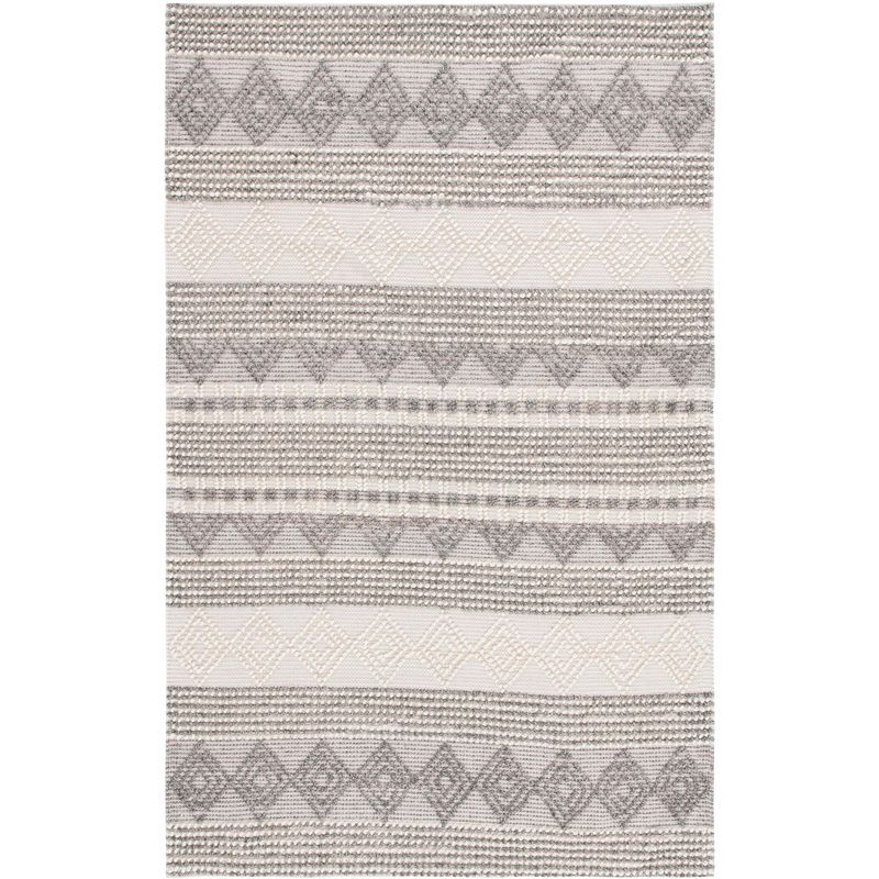 Coastal Charm Hand-Tufted Wool Rectangular Gray Rug 8' x 10'