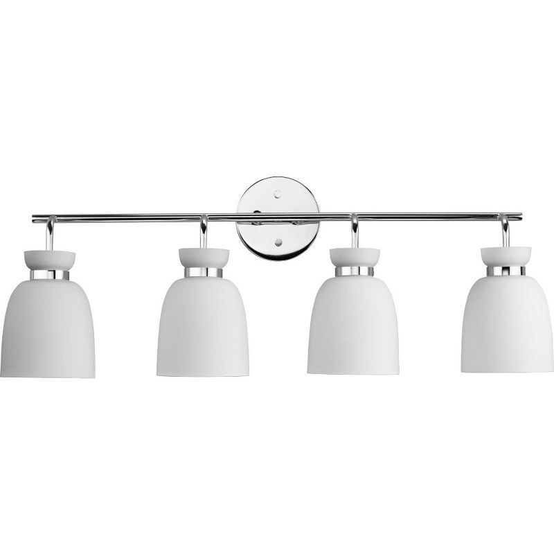 Lexie Matte Black 4-Light Vanity Fixture with Opal Glass Shades