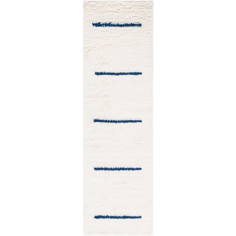 Ivory Tribal Elegance Hand-Knotted Wool Area Rug - 27" x 7"