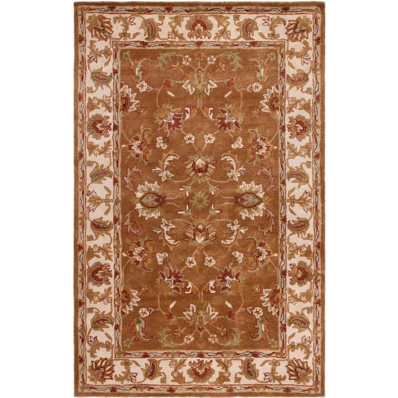 Elegant Ivory Wool Hand-Tufted 5' x 8' Area Rug