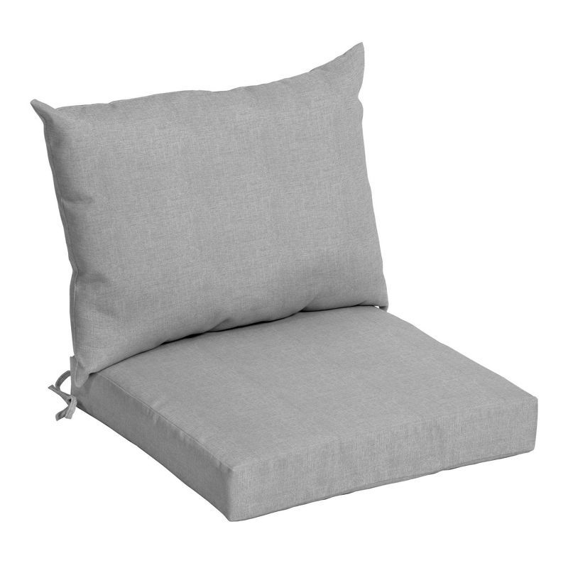 Gray Polyester Outdoor Dining Chair Cushion Set