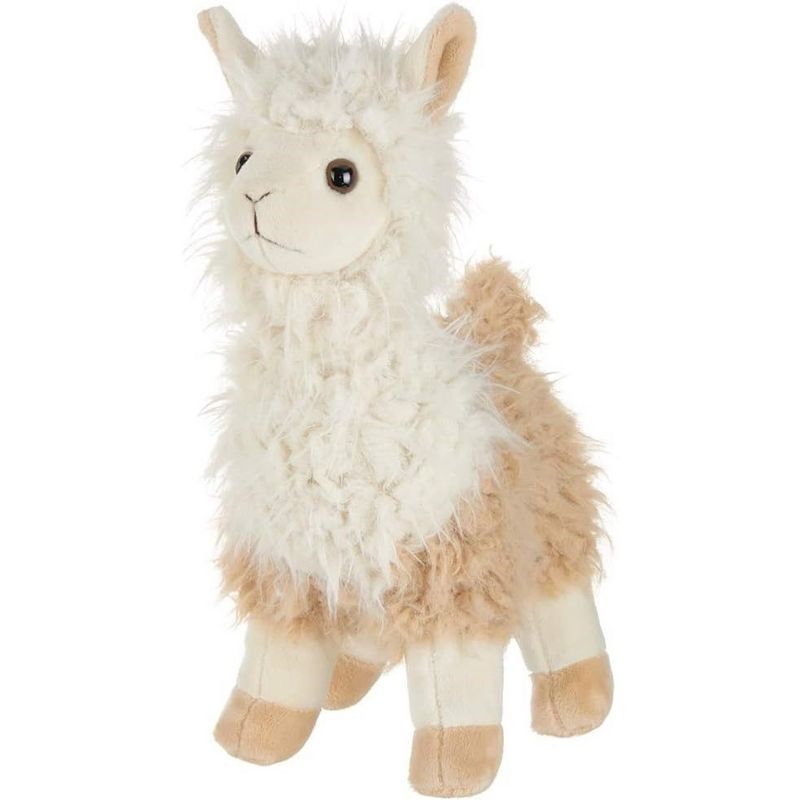 Bearington 12" White and Brown Plush Llama Stuffed Animal