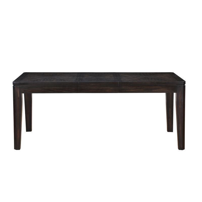 Espresso Extendable Wood Dining Table with Locking Leaf