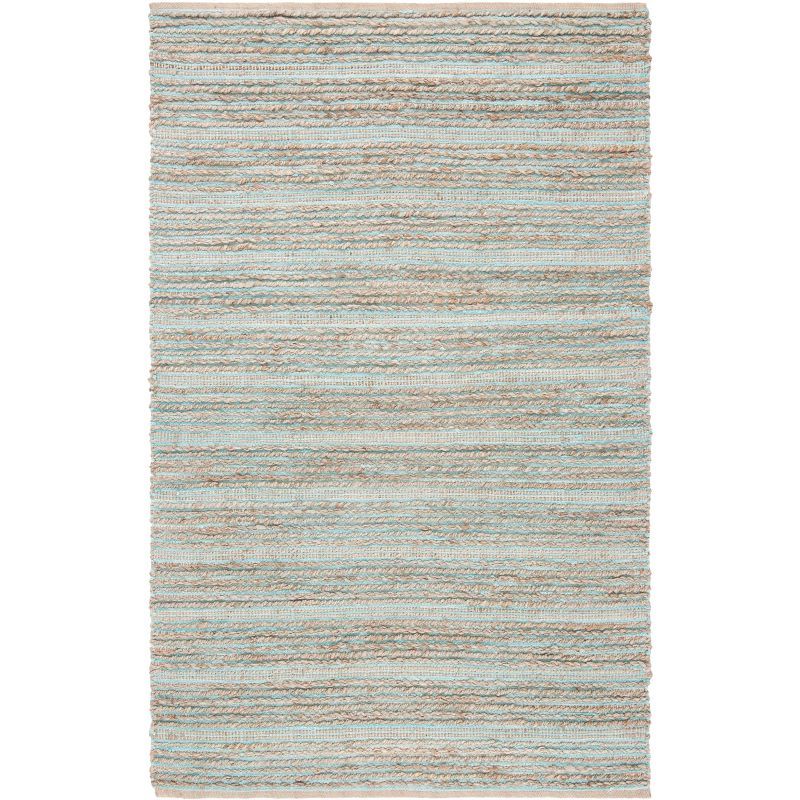 Aqua Bliss Hand-Knotted Cotton Rectangular Area Rug, 6' x 9'