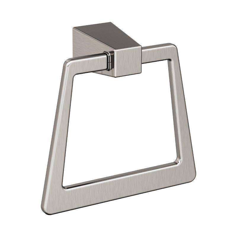 Brushed Nickel 6-13/16 Inch Geometric Wall Mounted Towel Ring