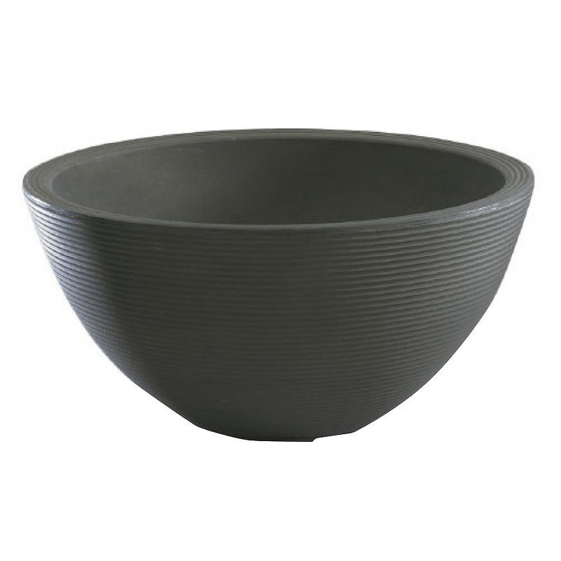 Delano 16-Inch Round Bronze Plastic Planter