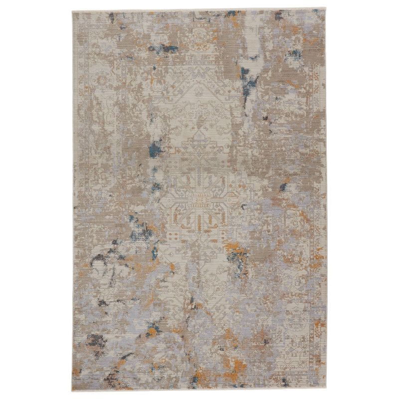 Hammon Gray and Gold Reversible Medallion Area Rug