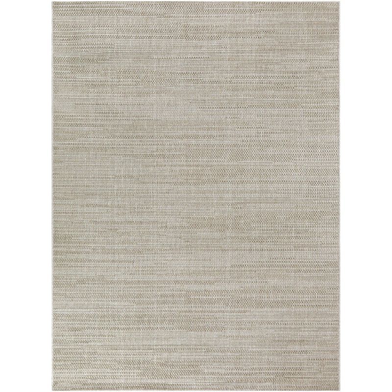 Beige Synthetic 8' x 10' Easy-Care Rectangular Indoor/Outdoor Rug