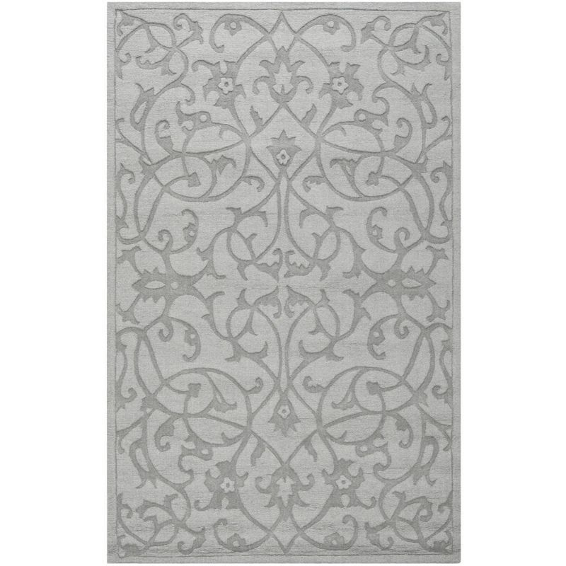 Gray Hand-Tufted Wool 6' x 9' Rectangular Area Rug