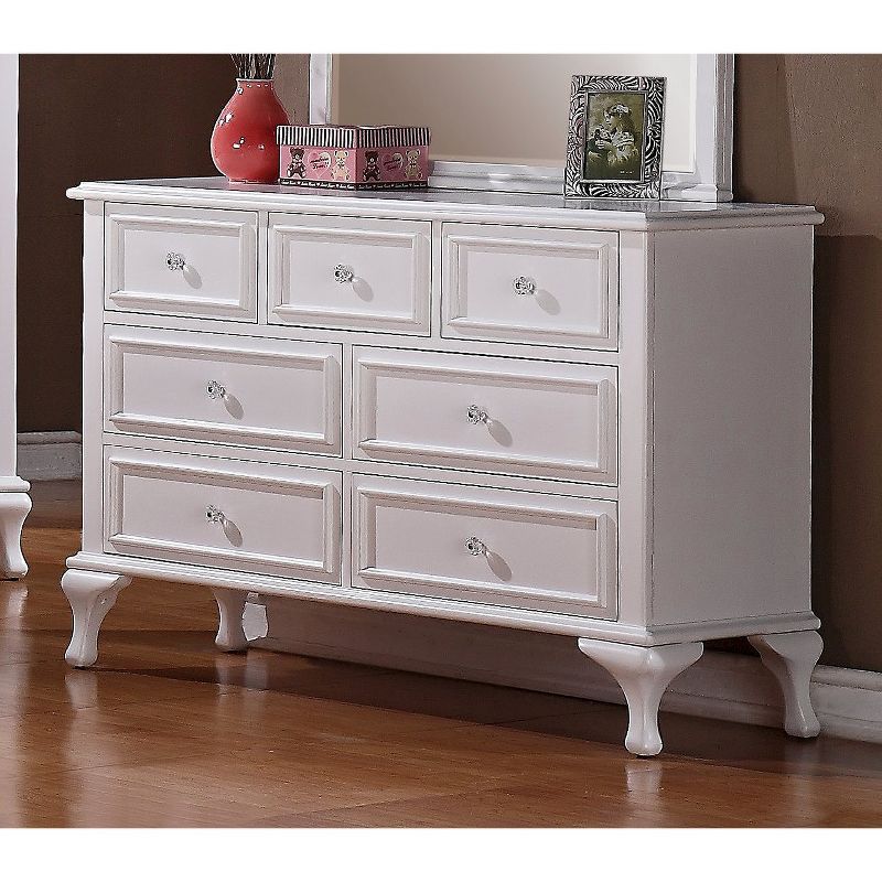 White Double Dresser with Felt Lined Drawers