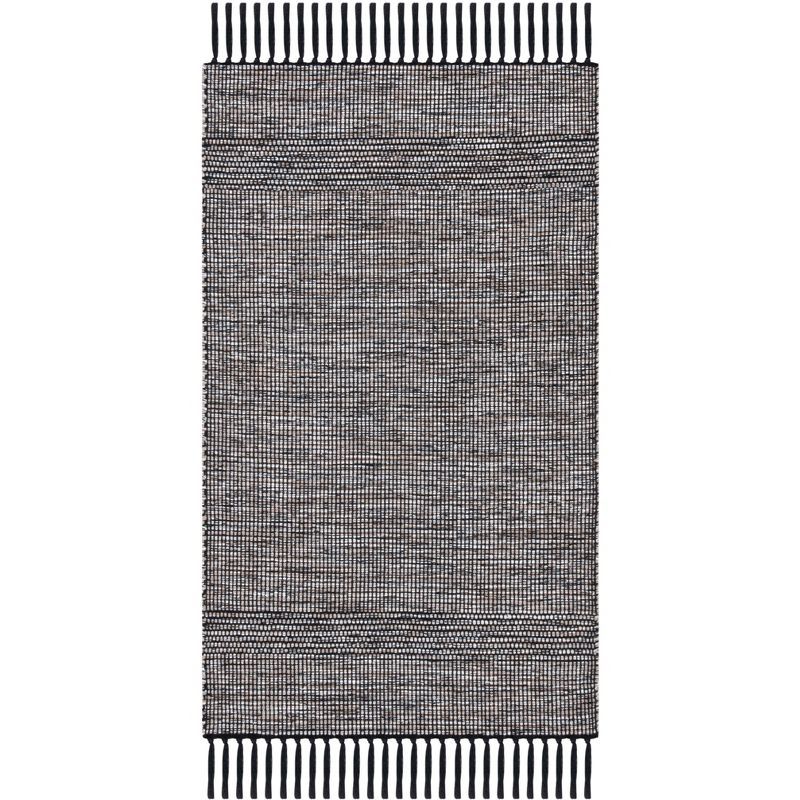 Beige and Ivory Handwoven Cotton Rectangular Area Rug