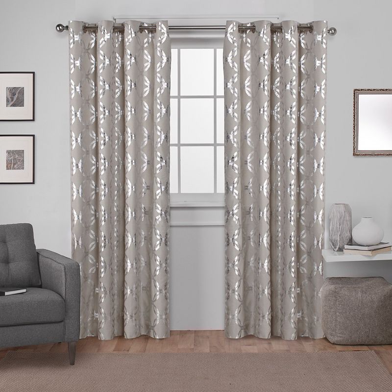 Natural Light-Filtering Polyester Grommet Window Curtain Panel Pair 54"x96"