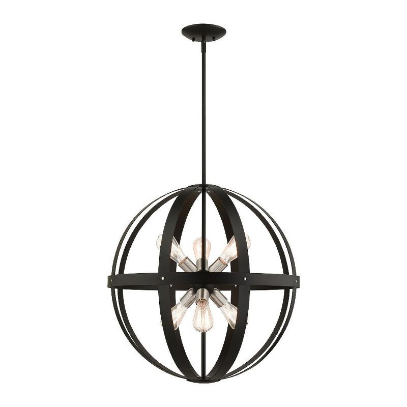 Stoneridge Textured Black 6-Light Sputnik Pendant Chandelier