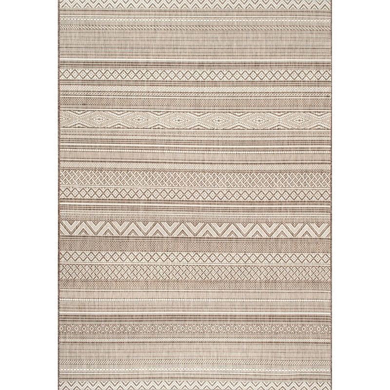 Reversible Erlinda 8' Square Beige Synthetic Area Rug