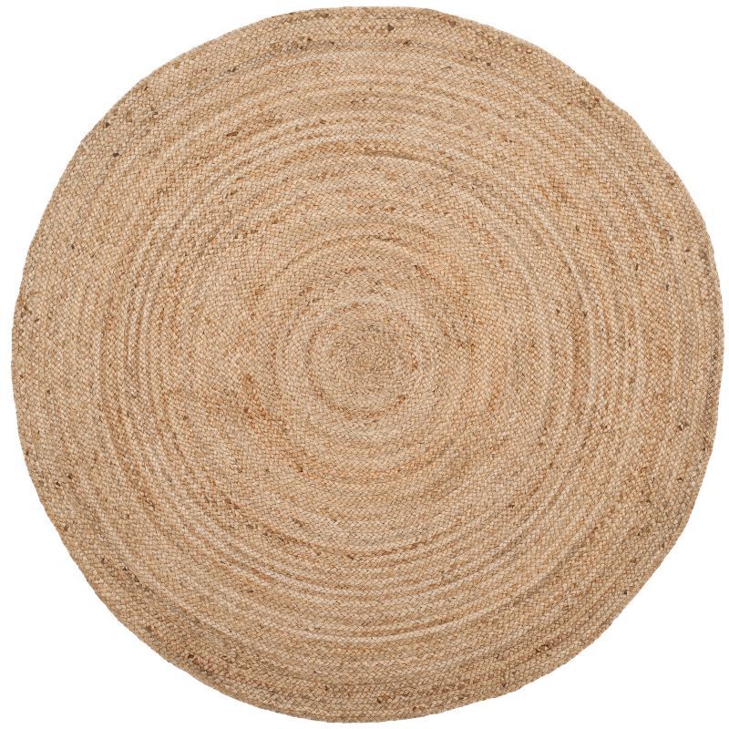 Natural Jute 5' Round Flat Woven Area Rug