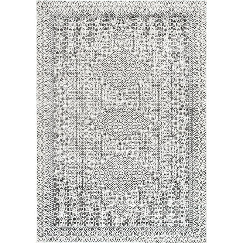 Reversible Gray Synthetic Moroccan Area Rug 62"x26"