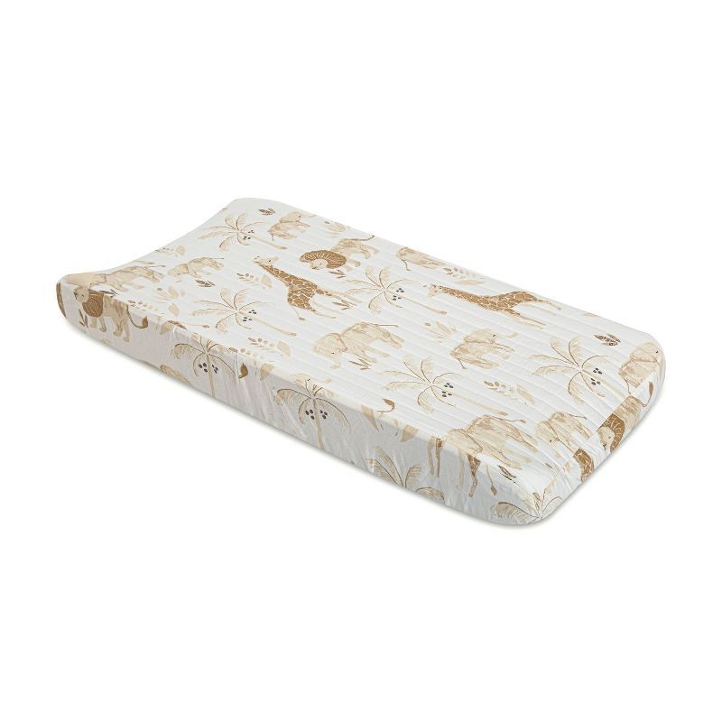 Safari Animal Print Cotton Quilted Changing Pad Cover