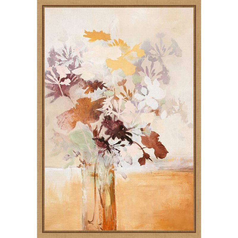 Earth Tones Botanical Canvas Print with Light Wood Frame, 16 x 23 inches