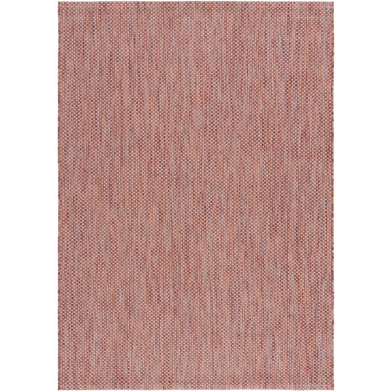 Terracotta and Beige Rectangular Synthetic Outdoor Rug