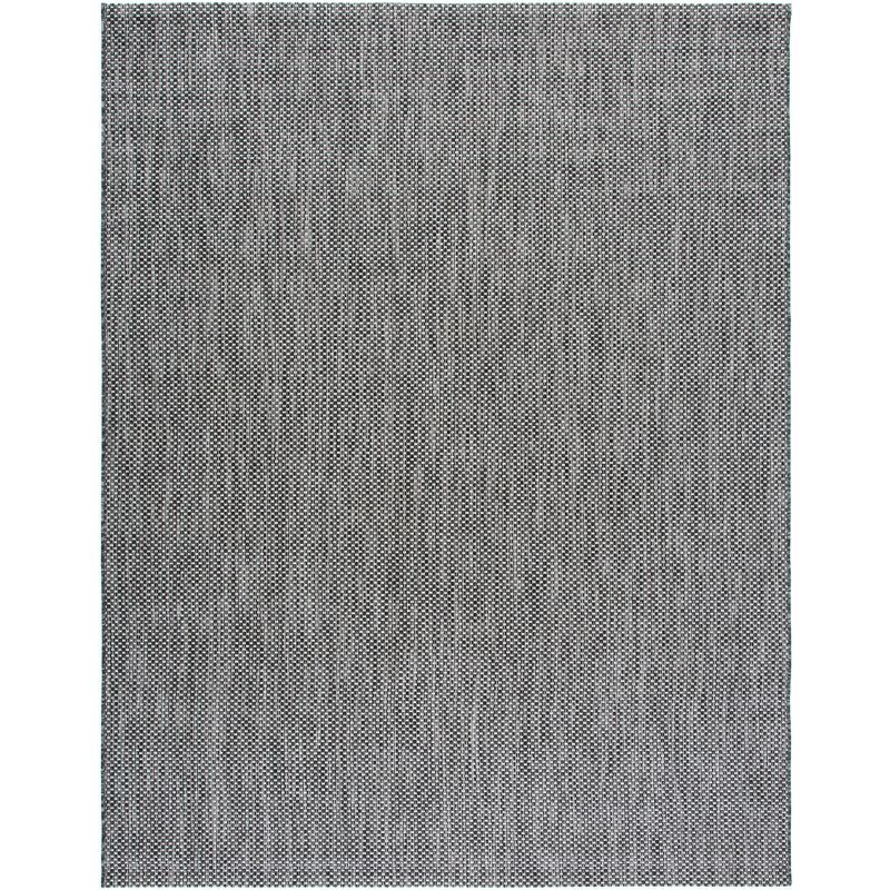Black and Beige Synthetic Flat Woven Reversible Area Rug, 8' x 11'