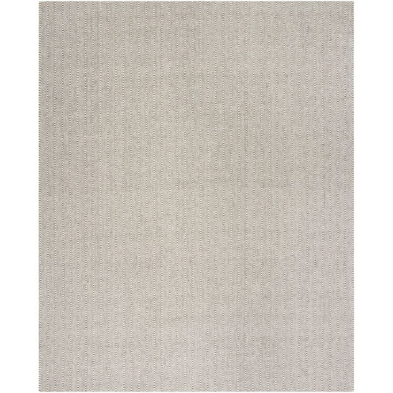 Ivory Elegance 8' x 10' Hand-Knotted Wool & Viscose Area Rug