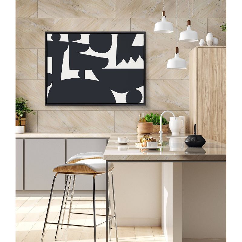 Quiet Jungle Black and White Abstract Canvas Art