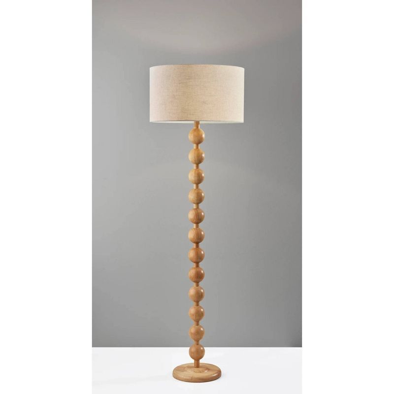 Orchard 62" Natural Wood Floor Lamp with Cream Linen Shade