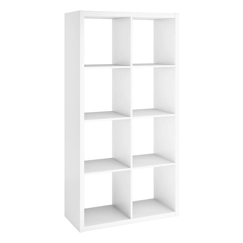 Elegant White Wood 8-Cube Organizer for Kids' Playroom Storage