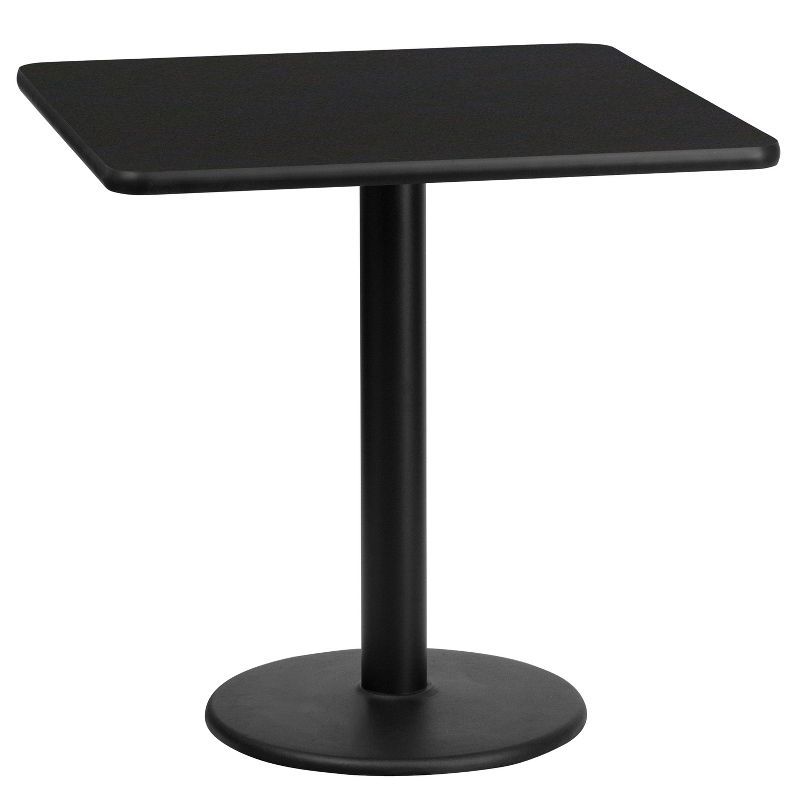 24'' Square Black Laminate Dining Height Table