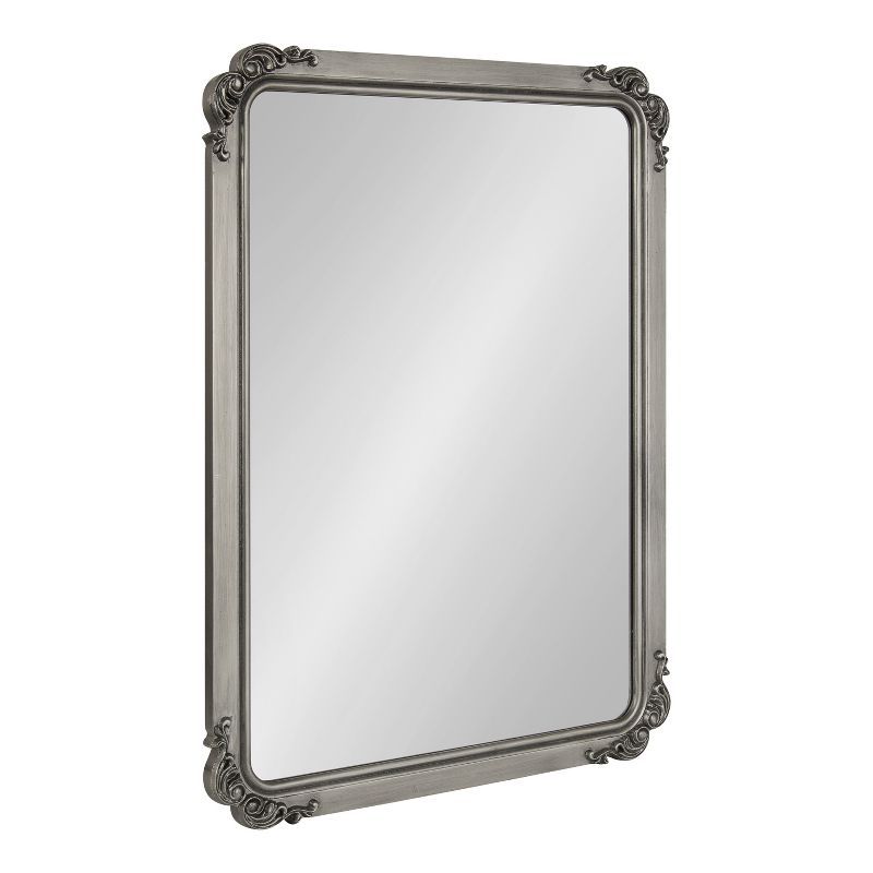 Ivette Silver and Gold Rectangular Wall Mirror with Garland Detail