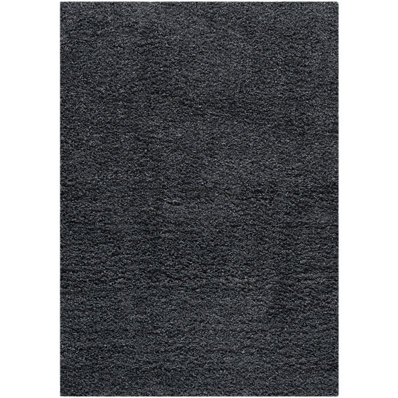 Luxurious Gray Shag 9' x 12' Rectangular Synthetic Area Rug