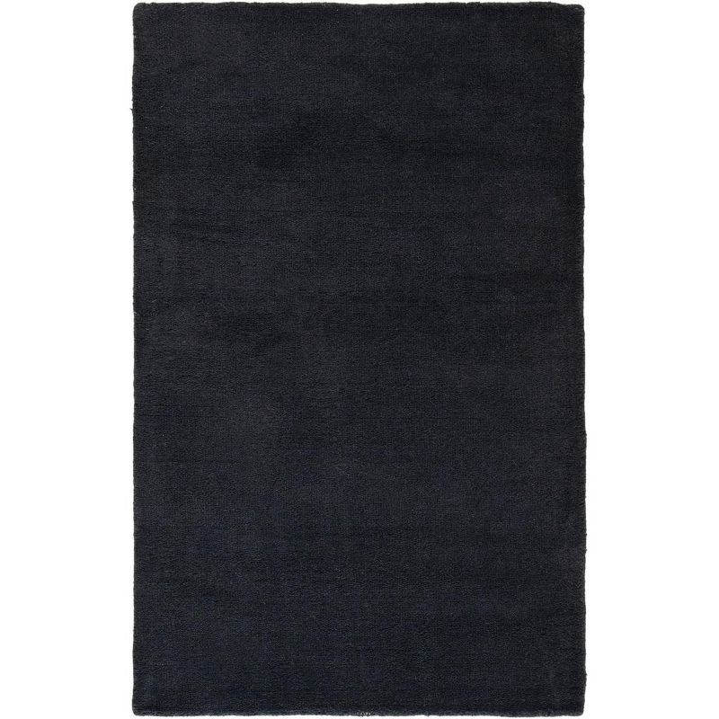 Handmade Black Wool 4' x 6' Tufted Area Rug