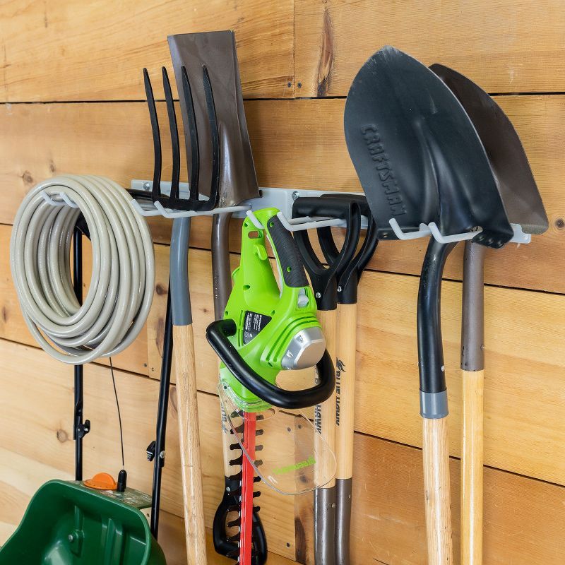 Gray Industrial Steel Wall Mount Garage Tool Organizer