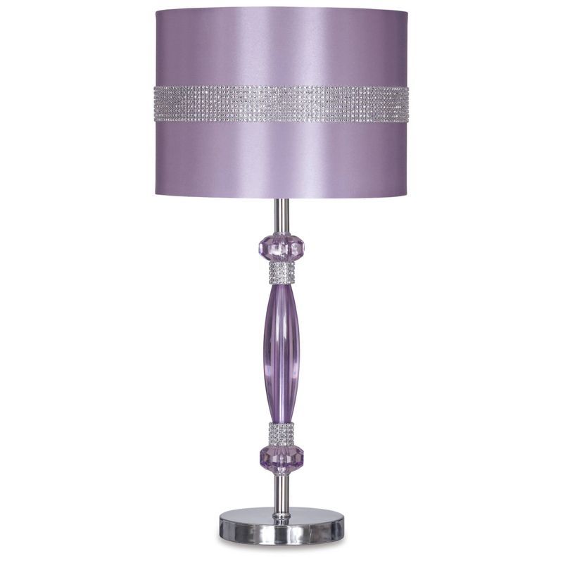 Nyssa 24" Purple and Silver Table Lamp with Rhinestone Accents