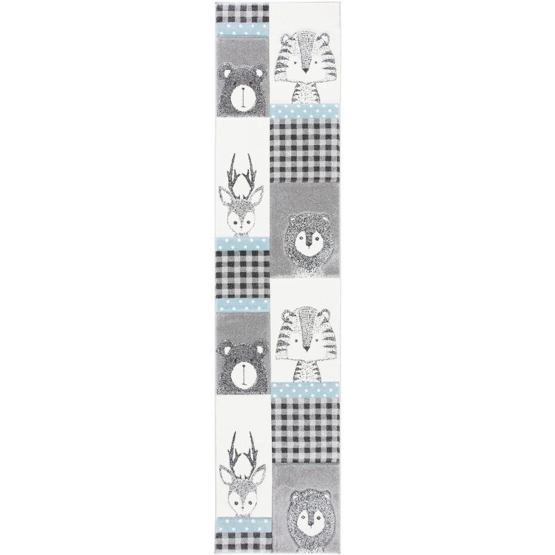 Enchanted Playtime Grey & Ivory Synthetic 2' x 3' Kids Area Rug