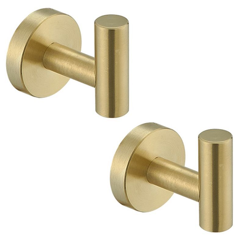 Brushed Gold Stainless Steel Wall Mounted J-Hook Set