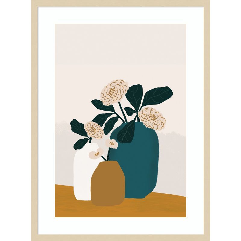 Stillness by Oris Eddu Natural Wood Framed Floral Art Print