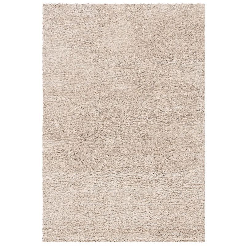 Beige 3' x 5' Synthetic Shag Area Rug
