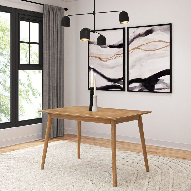 48" Pecan Solid Pine Mid-Century Modern Dining Table