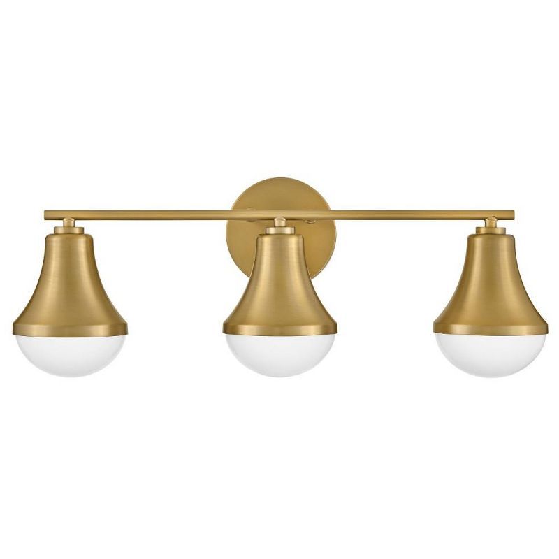 Seafoam Lacquered Brass 3-Light Vanity with Opal Glass Shades