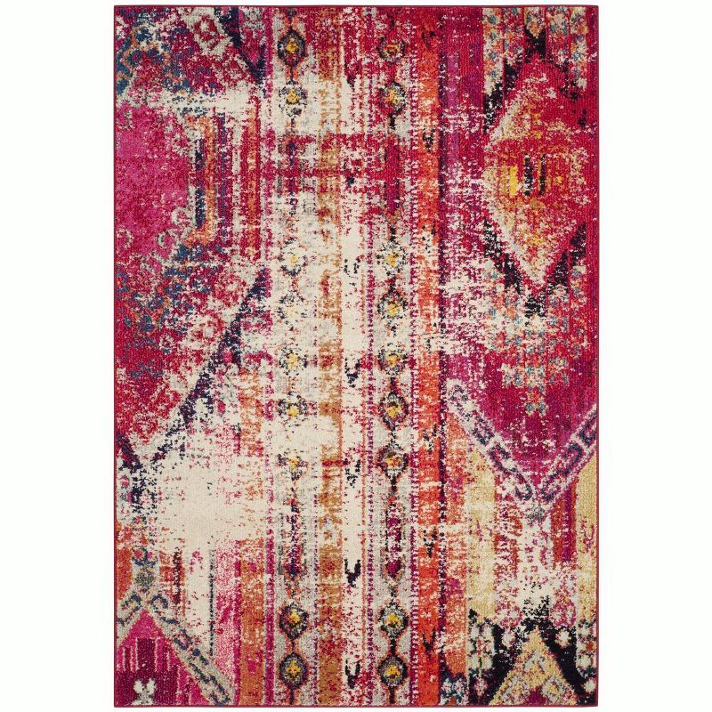 Magenta Mirage 3' x 5' Boho Chic Tribal Distressed Area Rug