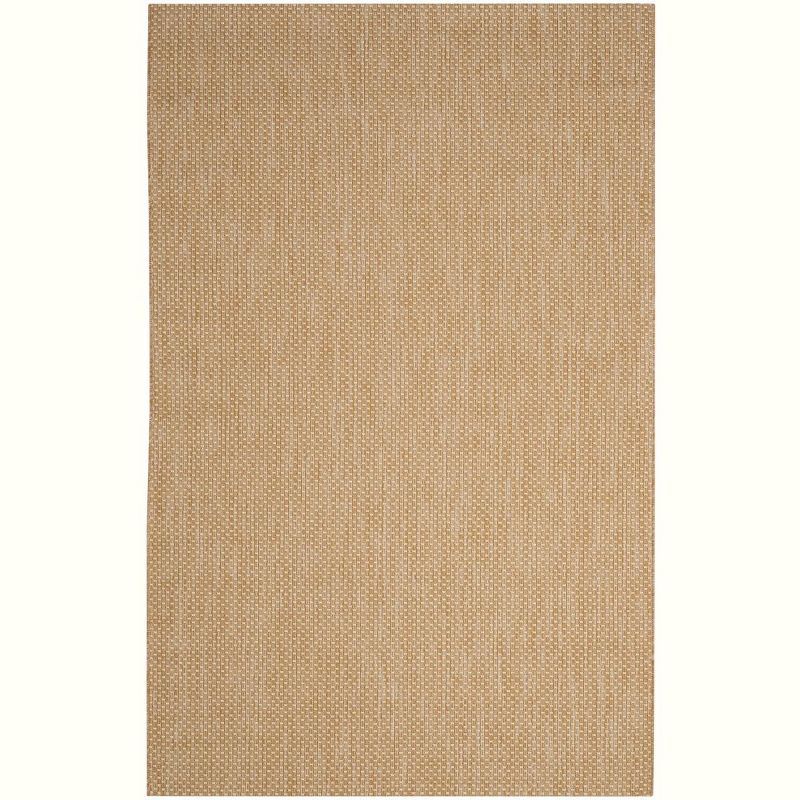 Natural Cream Synthetic 5'3" x 7'7" Flat Woven Indoor/Outdoor Rug