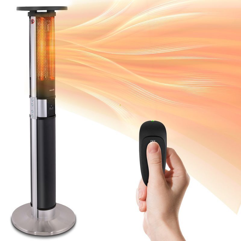 SereneLife 1500W Black Electric Infrared Patio Heater with Remote