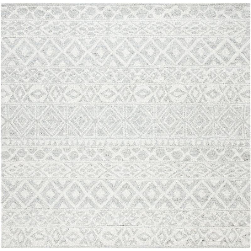 Ivory Elegance Handmade Tufted Wool Square Rug - 6'x6'