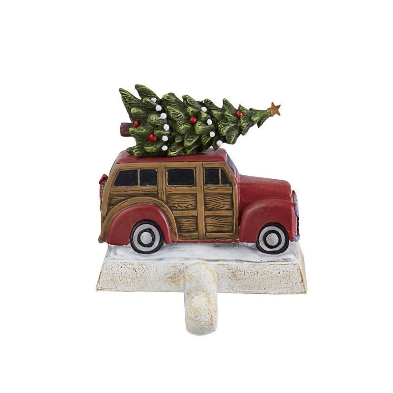 Vintage Red Woody Wagon Christmas Stocking Hanger