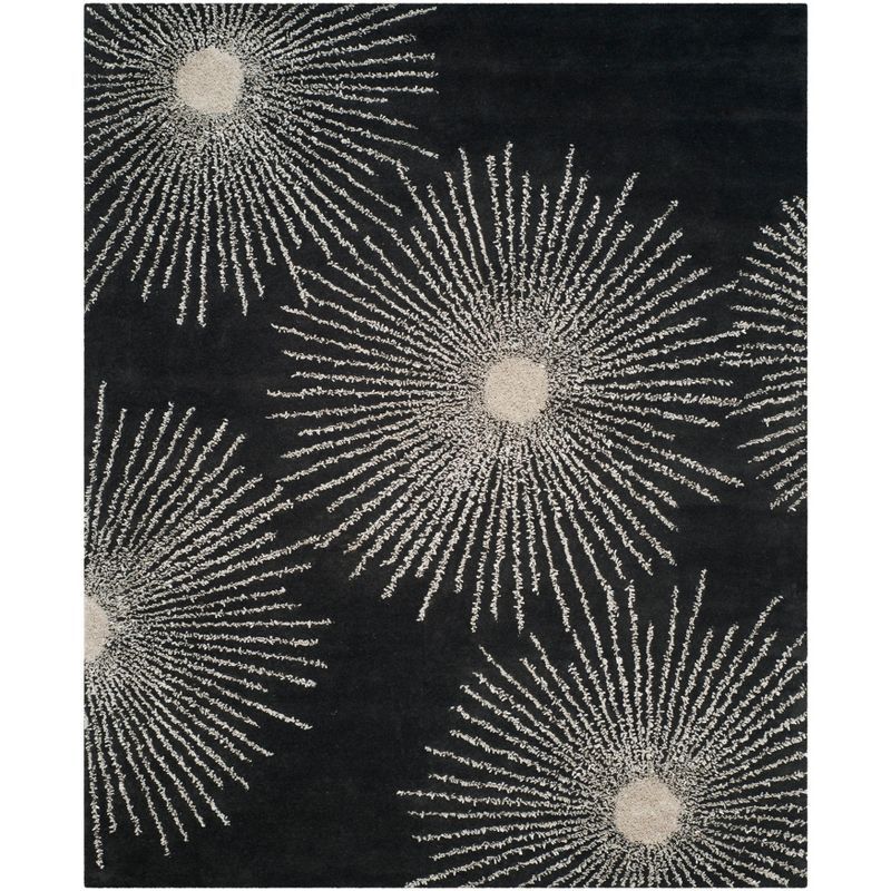 Fireworks Charcoal and Ivory Hand-Tufted Wool Area Rug - 6' x 9'