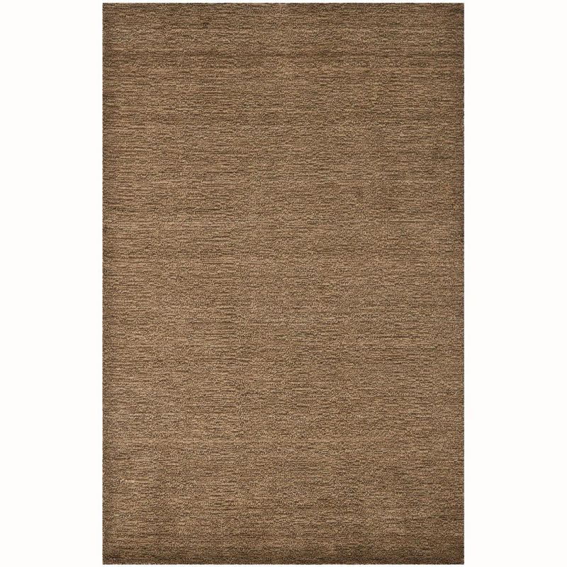 Handmade Brown Wool Shag Rectangular Area Rug 3' x 5'